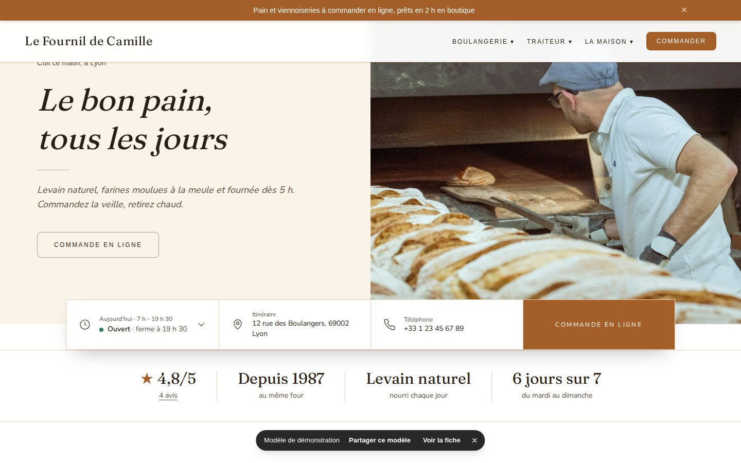 Aperçu du modèle Fournil